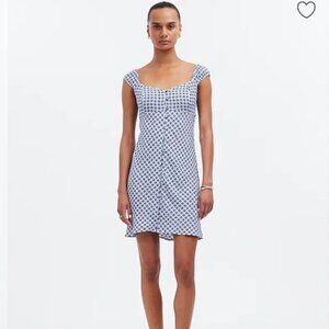 NWOT Madewell Cap-Sleeve Button-Front Mini Dress in Geometric Print (Size 0)
